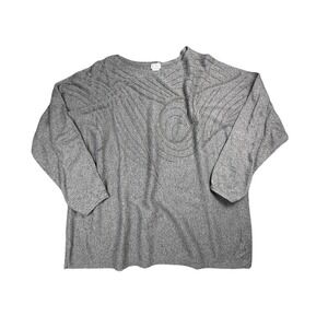 Chico's Gray Cashmere Blend Beaded Dolman Sleeve Sweater Size 2XL Relaxed Fit